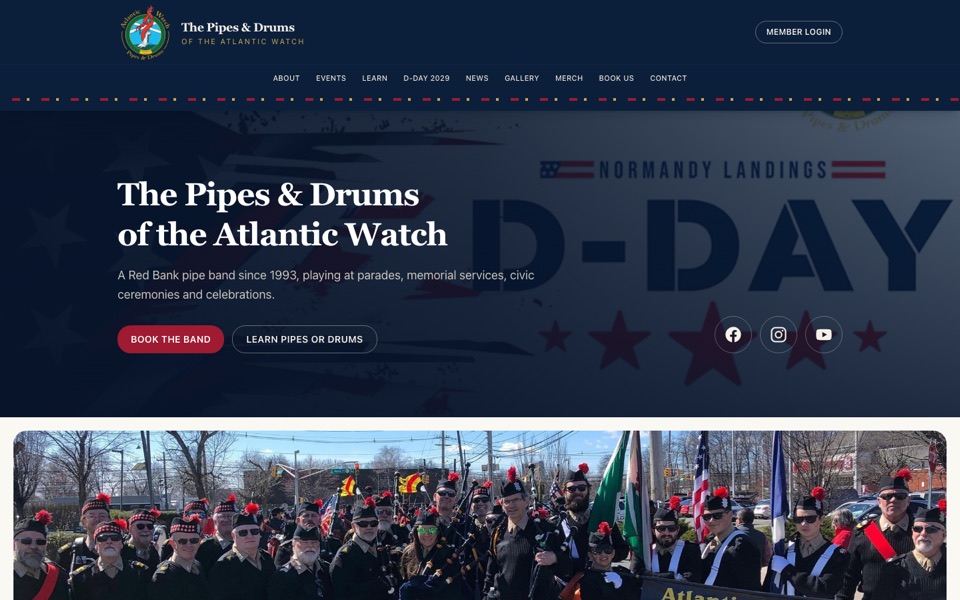 Home page of The Pipes & Drums of the Atlantic Watch