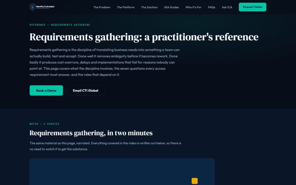Home page of Identity CoAnalyst