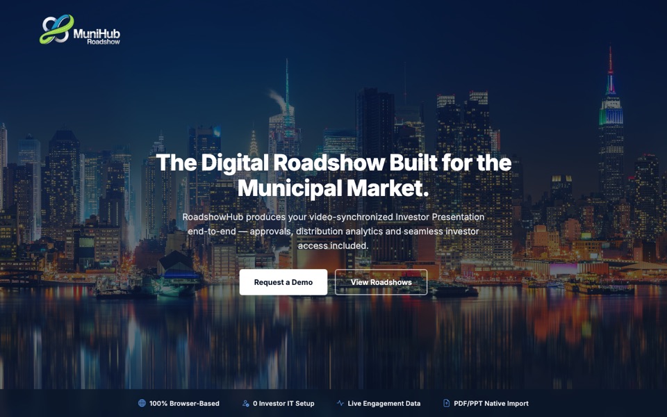 Home page of RoadshowHub